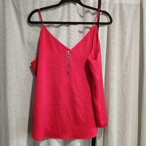 Express XL pink cami with gold zipper